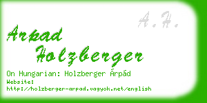 arpad holzberger business card